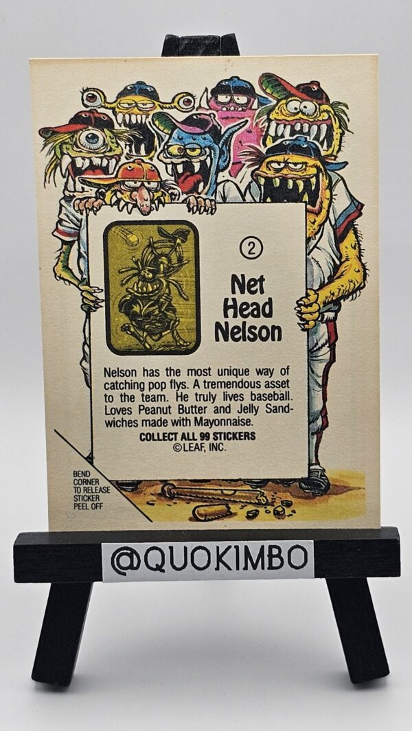 1988 Leaf Awesome All-Stars Stickers #2 – Net Head Nelson